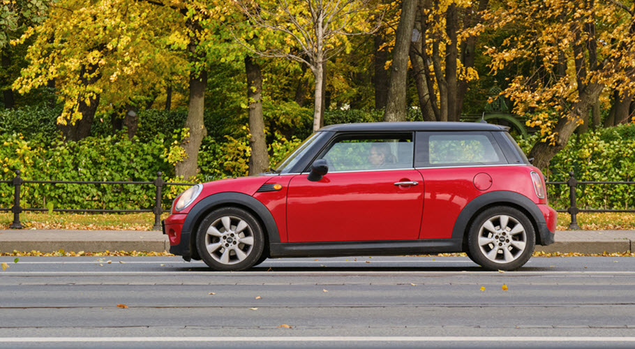 Red MINI Cooper Car