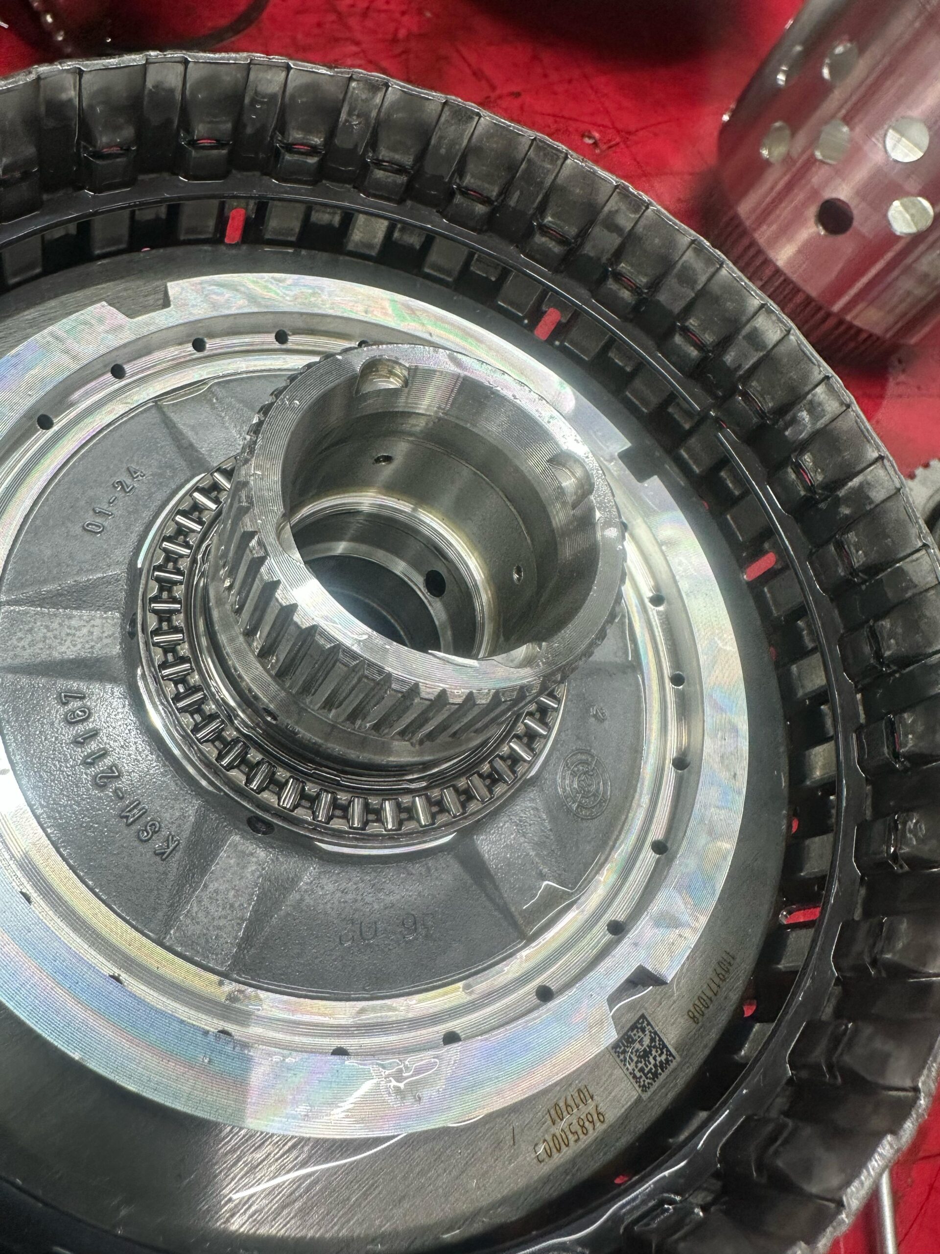 Transmission assembly opened
